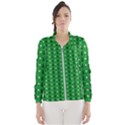 Green Christmas Tree Pattern Background Women s Windbreaker View1