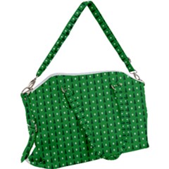 Green Christmas Tree Pattern Background Canvas Crossbody Bag by Amaryn4rt