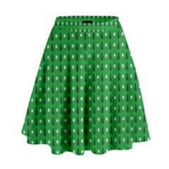 Green Christmas Tree Pattern Background High Waist Skirt by Amaryn4rt