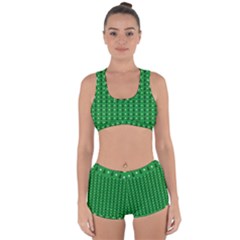 Green Christmas Tree Pattern Background Racerback Boyleg Bikini Set by Amaryn4rt