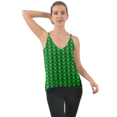 Green Christmas Tree Pattern Background Chiffon Cami by Amaryn4rt