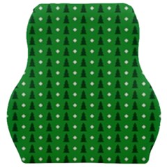 Green Christmas Tree Pattern Background Car Seat Velour Cushion  by Amaryn4rt