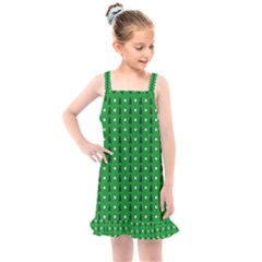 Green Christmas Tree Pattern Background Kids  Overall Dress by Amaryn4rt