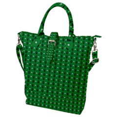 Green Christmas Tree Pattern Background Buckle Top Tote Bag by Amaryn4rt