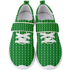 Green Christmas Tree Pattern Background Men s Velcro Strap Shoes