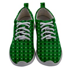 Green Christmas Tree Pattern Background Athletic Shoes by Amaryn4rt