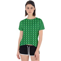 Green Christmas Tree Pattern Background Open Back Sport Tee