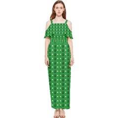 Green Christmas Tree Pattern Background Draped Sleeveless Chiffon Jumpsuit by Amaryn4rt