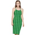 Green Christmas Tree Pattern Background Bodycon Cross Back Summer Dress View1