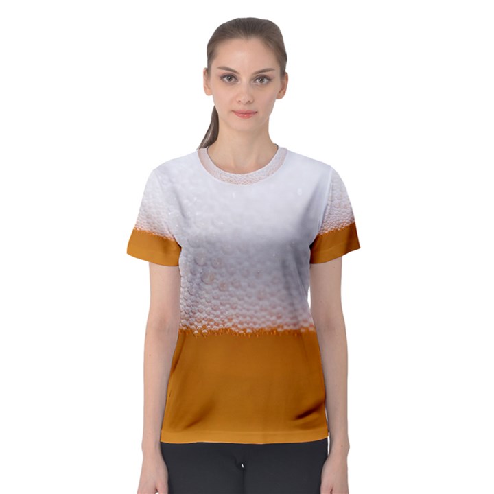 Beer Foam Bubbles Alcohol  Glass Women s Sport Mesh Tee