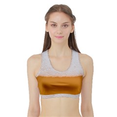 Beer Foam Bubbles Alcohol  Glass Sports Bra With Border by Amaryn4rt