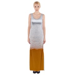 Beer Foam Bubbles Alcohol  Glass Thigh Split Maxi Dress by Amaryn4rt