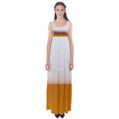 Beer Foam Bubbles Alcohol  Glass Empire Waist Maxi Dress by Amaryn4rt