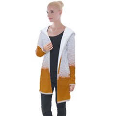 Beer Foam Bubbles Alcohol  Glass Longline Hooded Cardigan by Amaryn4rt