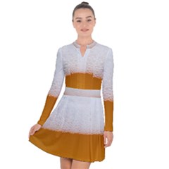 Beer Foam Bubbles Alcohol  Glass Long Sleeve Panel Dress by Amaryn4rt