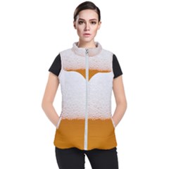 Beer Foam Bubbles Alcohol  Glass Women s Puffer Vest