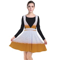 Beer Foam Bubbles Alcohol  Glass Plunge Pinafore Dress by Amaryn4rt