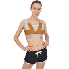 Beer Foam Bubbles Alcohol  Glass V-back Sports Bra by Amaryn4rt