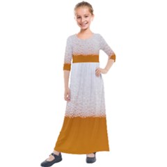 Beer Foam Bubbles Alcohol  Glass Kids  Quarter Sleeve Maxi Dress by Amaryn4rt