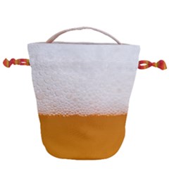 Beer Foam Bubbles Alcohol  Glass Drawstring Bucket Bag by Amaryn4rt