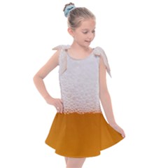 Beer Foam Bubbles Alcohol  Glass Kids  Tie Up Tunic Dress by Amaryn4rt