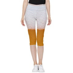 Beer Foam Bubbles Alcohol  Glass Inside Out Lightweight Velour Capri Leggings 