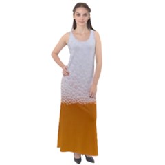 Beer Foam Bubbles Alcohol  Glass Sleeveless Velour Maxi Dress by Amaryn4rt