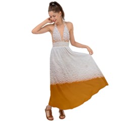 Beer Foam Bubbles Alcohol  Glass Backless Maxi Beach Dress by Amaryn4rt