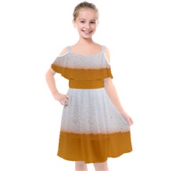 Beer Foam Bubbles Alcohol  Glass Kids  Cut Out Shoulders Chiffon Dress by Amaryn4rt