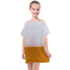 Beer Foam Bubbles Alcohol  Glass Kids  One Piece Chiffon Dress by Amaryn4rt