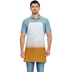 Beer Foam Bubbles Alcohol  Glass Kitchen Apron by Amaryn4rt