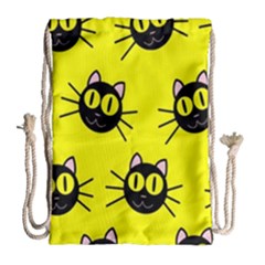 Cats Heads Pattern Design Drawstring Bag (large) by Amaryn4rt