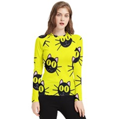 Cats Heads Pattern Design Women s Long Sleeve Rash Guard by Amaryn4rt