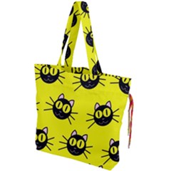 Cats Heads Pattern Design Drawstring Tote Bag by Amaryn4rt