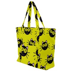 Cats Heads Pattern Design Zip Up Canvas Bag by Amaryn4rt