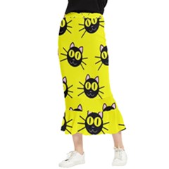 Cats Heads Pattern Design Maxi Fishtail Chiffon Skirt