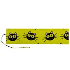 Cats Heads Pattern Design Roll Up Canvas Pencil Holder (l) by Amaryn4rt