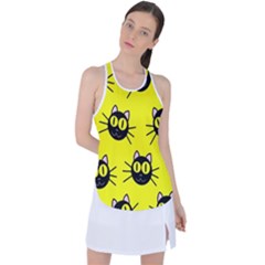 Cats Heads Pattern Design Racer Back Mesh Tank Top by Amaryn4rt