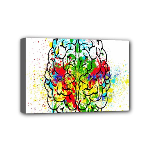 Brain Mind Psychology Idea Hearts Mini Canvas 6  X 4  (stretched) by Amaryn4rt