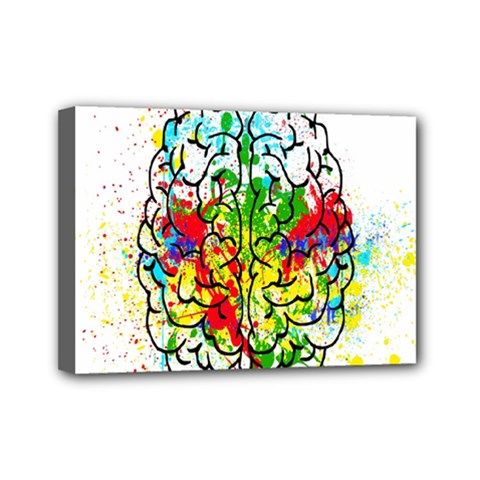 Brain Mind Psychology Idea Hearts Mini Canvas 7  X 5  (stretched) by Amaryn4rt