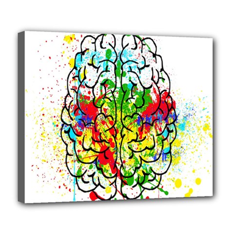 Brain Mind Psychology Idea Hearts Deluxe Canvas 24  X 20  (stretched) by Amaryn4rt