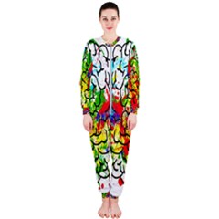 Brain Mind Psychology Idea Hearts Onepiece Jumpsuit (ladies)  by Amaryn4rt