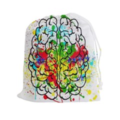 Brain Mind Psychology Idea Hearts Drawstring Pouch (2xl) by Amaryn4rt