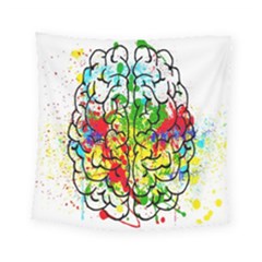 Brain Mind Psychology Idea Hearts Square Tapestry (small)