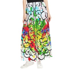 Brain Mind Psychology Idea Hearts Maxi Chiffon Skirt by Amaryn4rt