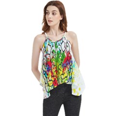 Brain Mind Psychology Idea Hearts Flowy Camisole Tank Top