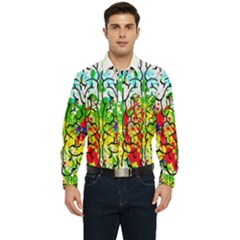 Brain Mind Psychology Idea Hearts Men s Long Sleeve Pocket Shirt 