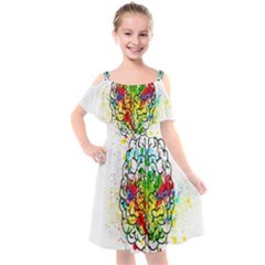 Brain Mind Psychology Idea Hearts Kids  Cut Out Shoulders Chiffon Dress by Amaryn4rt