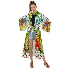 Brain Mind Psychology Idea Hearts Maxi Kimono by Amaryn4rt