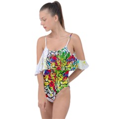 Brain Mind Psychology Idea Hearts Drape Piece Swimsuit by Amaryn4rt